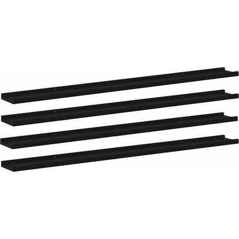 Maison Exclusive - Wandregale 4 Stk. Schwarz 115x9x3 cm (1/5)