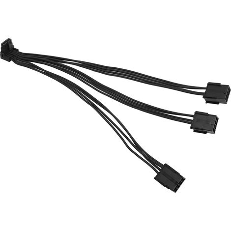 Câble d'extension PCIe 5.0 Type A coudé à 90° 12VHPWR câble GPU 12+4 broches vers 3x8 broches pour cartes graphiques 3090Ti, 4090 et 4080. (1/5)