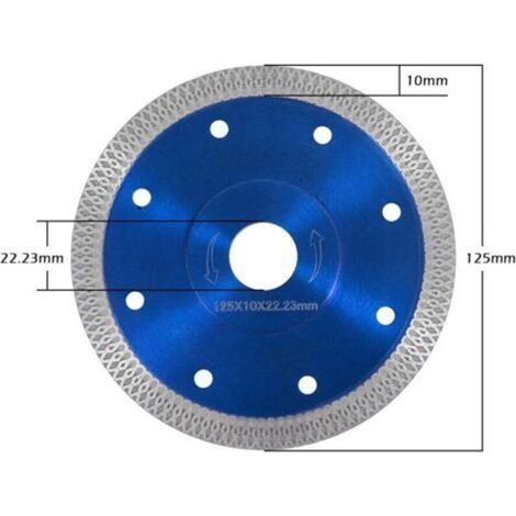 Disco de corte de diamante turbo ultrafino de 125 mm para hormigón, azulejo, piedra, ladrillo y granito (125 mm, azul) (1/5)