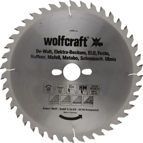 wolfcraft - Discos para sierras circulares de mesa serie naranja (cortes finos y limpios) - ref.6682000