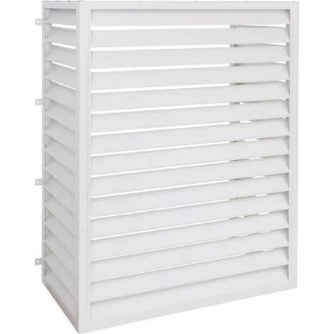 Verkleidung für Klimaanlage/Wärmetauscher HHG-575, Abdeckung Schutzgitter, Metall 164x127x65cm grau-weiß (1/5)