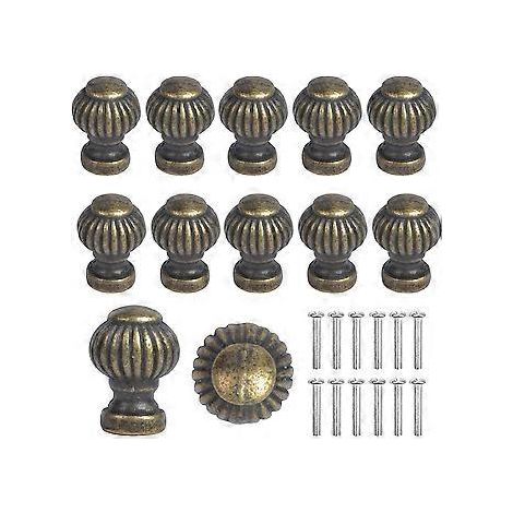 1419 mm, 12-teiliges Set Schrankknöpfe, Mini-Schrankknöpfe, runde Schubladenknöpfe, Vintage-Schubladenknöpfe, Schrankgriffe, Möbelknöpfe mit Schrauben für Küchenschränke