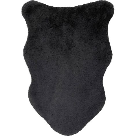 Tapis fausse peau de mouton cosy graphit doux et chaud - 90 x 60 cm (1/5)