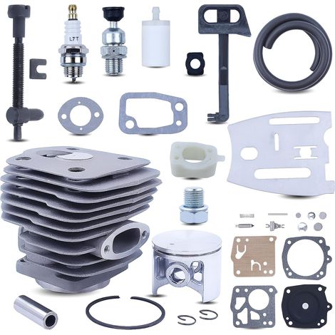 Kit carburatore con pistone cilindro 54 mm per motosega Husqvarna 288XP 181 281 288, include collettore aspirazione, valvola decompressione, asta starter, piastra barra catena – 30 pezzi, ricambi per 
