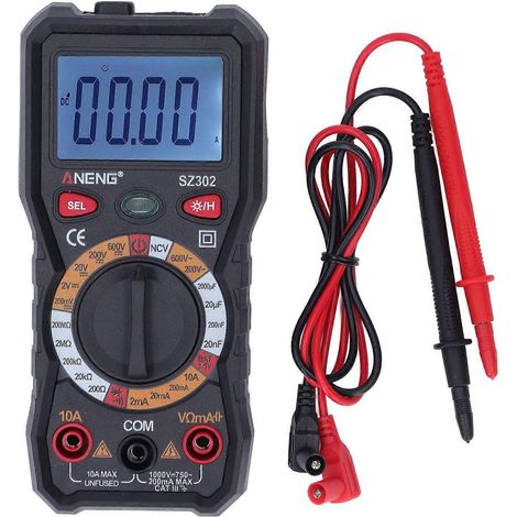 Digitales Multimeter mit Hintergrundbeleuchtung, hoher Genauigkeit, automatischer LED-Anzeige, DC/AC-Voltmeter mit Taschenlampe B