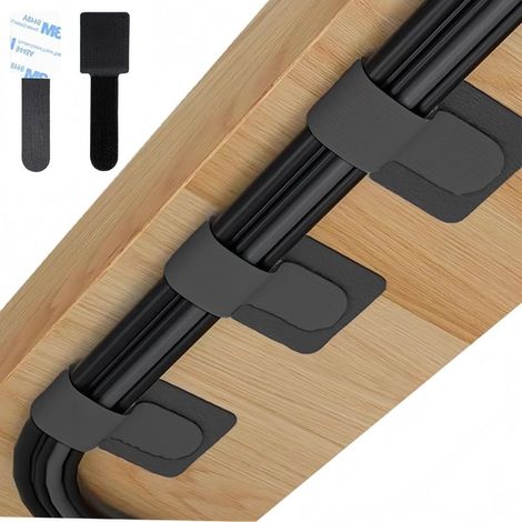 Attache Cable, 50 Pièces Organisateur de Cable Adhésif solide, Largeur Intérieure Réglable 3,5 cm, Réutilisable, Souple et Anti Collision, peut Conten (1/5)