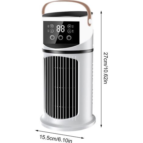 Climatiseur Portable Pour Chambre ,Humidification refroidissement pa pulvérisation,9 vitesses,Travailler à domicile(Blanc) (1/4)