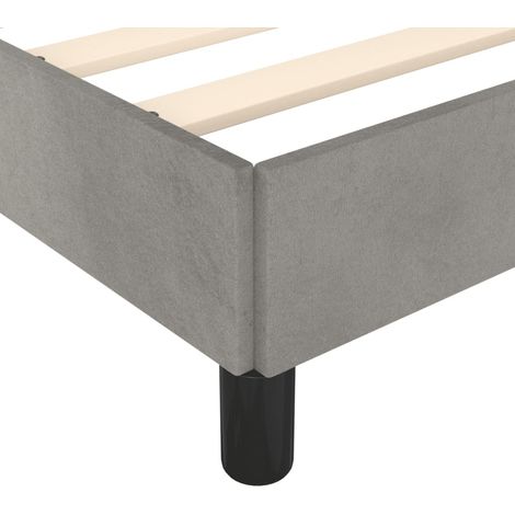 Lit avec tête de lit Gris clair 200x200 Velours