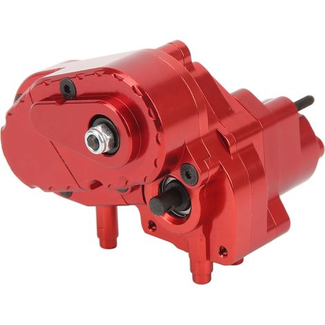 Boîte de vitesses en alliage d'aluminium avec engrenages métalliques intégrés pour voiture RC Capra UTB 1/10 rouge (1/5)
