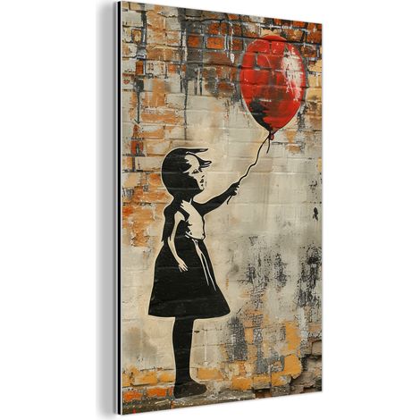 CUADRO DE METAL Graffiti - Banksy - Chica - Arte callejero Cuadros Para Dormitorio 60x90 (1/5)