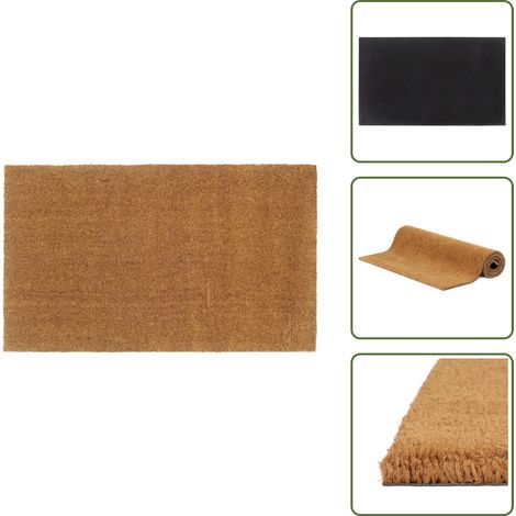 The Living Store Tapis de porte naturel 90x150 cm fibre de coco touffeté - Tapis d'entrée