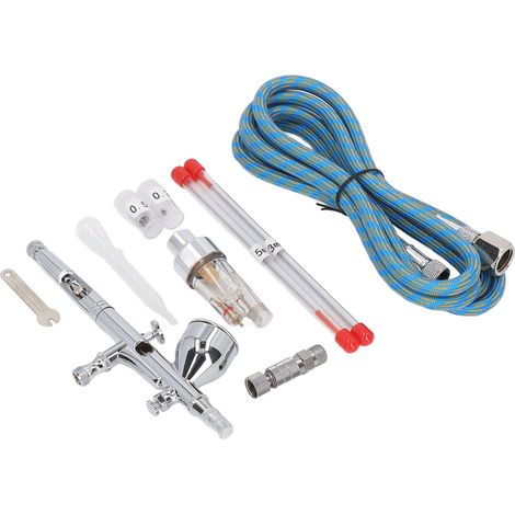 Kit aérographe multifonction double action, robuste, en cuivre, facile à utiliser, pour la peinture, les loisirs créatifs et le maquillage. (1/5)