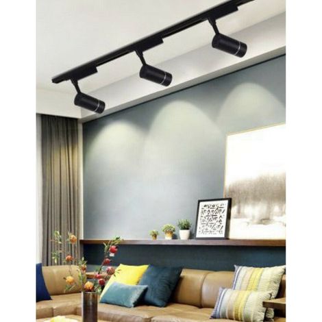 Trade Shop - Proyector De Carril Luz 30w Led Cob Luz 6500k 3000k 4000k Negro Foco F30w-07h -