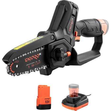 Dnipro-M Mini Motosierra CS-12 12V, Espada 12 cm, Longitud de Corte 10 cm, Tensor sin Herramientas, Batería 2Ah y Cargador (1/5)