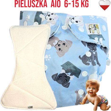 Pannolino tascabile riutilizzabile AIO in micropile blu per cani NappiMe (1/4)