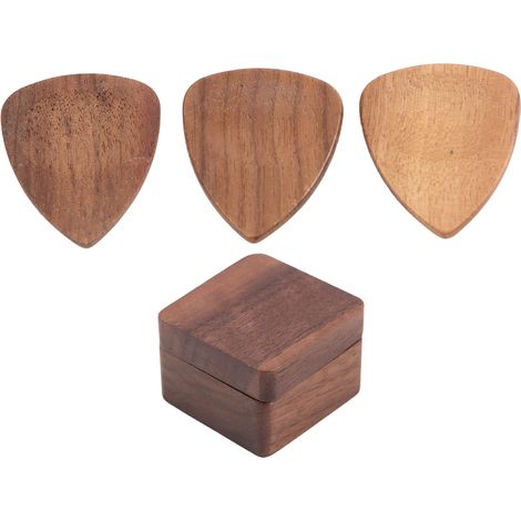 Lot de 3 supports pour médiators en bois, étui de rangement pour guitare, accessoires scène. (1/5)