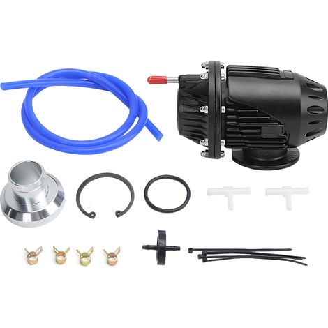 Universelles Ladedruckventil für Autos  Ladedruckventil aus Aluminium  Ladedruckventil  BOV-Turbo-Splitterventil, Zubehör für Fahrzeugmodifikationen (Schwarz)