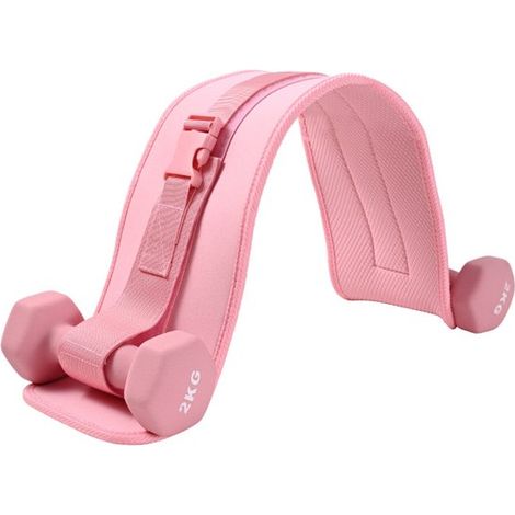 Cintura per allenamento Hip thrust per manubri/kettlebell/dischi per bilanciere, tappetino antiscivolo, per palestra/casa (rosa, manubri non inclusi) (1/4)