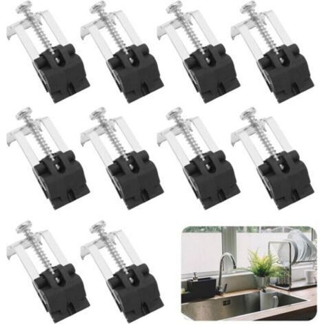 Lot de 10 Pinces d'Évier en Acier Inoxydable,Clips de Fixation Sous évier de Cuisine,Éviers Encastrables Arc Réglable Convient pour Cuisine,Buanderies, Éviers de Cuisine, Salles de Douche (1/5)