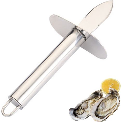 Couteau À Huîtres - Lame En Acier Inoxydable - Poignée Ronde Antidérapante - Pour Huîtres Moules Et Fruits De Mer - 17,5 Cm - 1 Pièce (1/5)