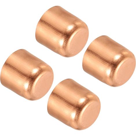Capuchon de Tuyaux Cuivre 4pcs, Bouchons d'Extrémité Raccord, Embouts Tuyau pour Soudage Raccordements Plomberie Tube Climatisation, 10.2x11mm (Diametre x Hauteur) - 3/8 Inch (1/5)