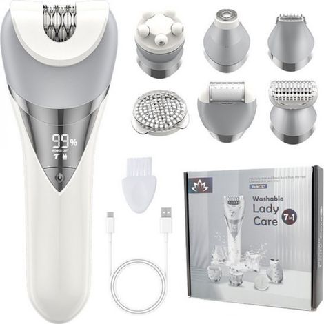 Épilateur électrique pour femmes, 2 en 1 pour le visage, le menton, les bras, les jambes, les aisselles, tondeuse maillot, fonction rasage et épilation, large tête pour une épilation rapide, rasage su (1/5)