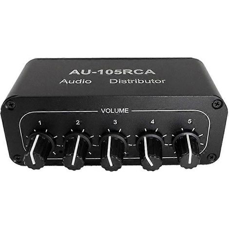 Distributeur audio 5 canaux, mélangeur audio stéréo, répartiteur 1 entrée 5 sorties pour amplificateur de puissance audio actif (1/4)