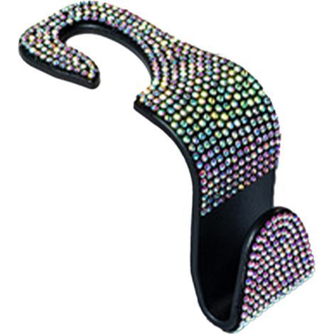 Porte-manteau crochet en cristal pour appui-tête de siège auto, organiseur de sac, manteau et sac de courses, multicolore (1/5)