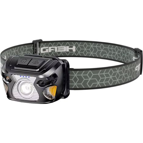 Torcia, lampada frontale a LED, USB-C, sensore di movimento, lampada frontale, turista 300 lumen roxar