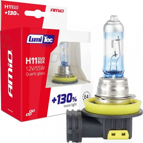 Bombillas halógenas H11 12V 55W LumiTec limited +130% DUO amio-02105 (1/5)