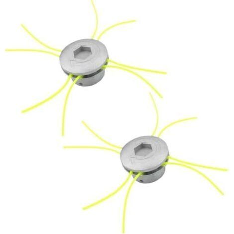 Tete de Coupe Debroussailleuse, 2 pièces Aluminium Fils Tête Coupe-Bordure, 8 Lignes Debroussailleuse Universelle pour Jardin Accessoires Tondeuse à Gazon argent m茅tallique -