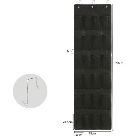Sac à chaussures suspendu, rangement à chaussures, 24 compartiments, organisateur, rangement à chaussures à suspendre à la porte, meuble à chaussures, sac de rangement multi-niveaux pour la maison, sa (1/5)