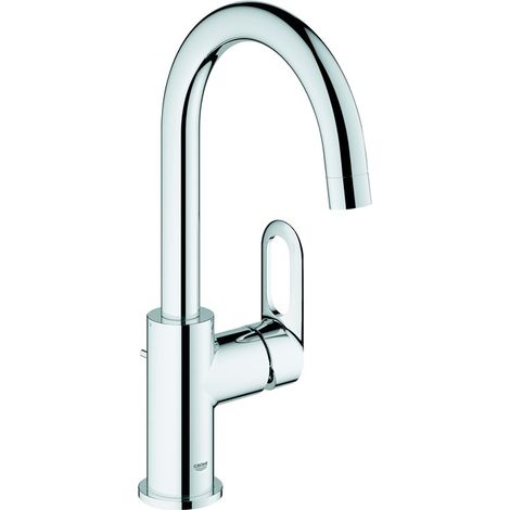 Grohe BauLoop - Waschtischarmatur mit schwenkbarem Auslauf und Ablaufgarnitur, verchromt 23763000 (1/4)