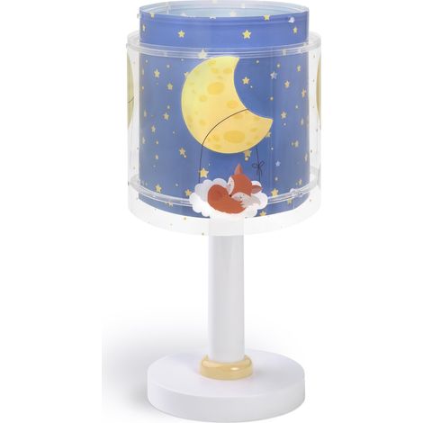 Lampe de chevet ou de table enfant veilleuse Moon Dreams animaux étoiles lune nuages, 76631, G4 - LED 4 W - Ampoule incluse, Bleu (1/5)
