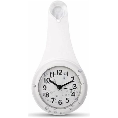 Horloge murale étanche Agatige, horloge de salle de bain étanche, petite horloge murale à ventouse pour salle de bain, chambre (1/5)