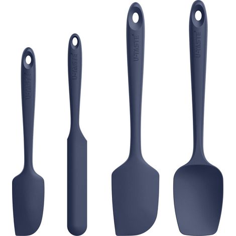 Silikon Teigschaber 4er-Set, 250℃ hitzebeständig, BPA-frei, Midnight Blue