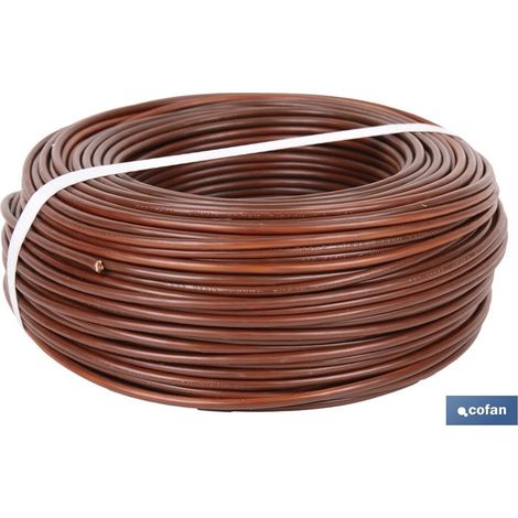 100-Meter-Rolle flexibles Kabel H07V-K 1x4mm², ummantelt mit braunem PVC