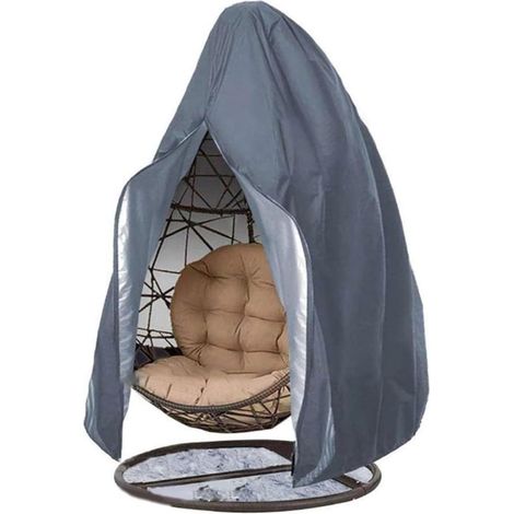 Eierstuhlbezug, vollständige Abdeckung, 190 x 115 cm, hängende Eierstuhl-Abdeckung, 210D Oxford-Eierstuhl-Abdeckung, wasserdicht, staubdicht, Outdoor-Möbelabdeckung für die meisten
