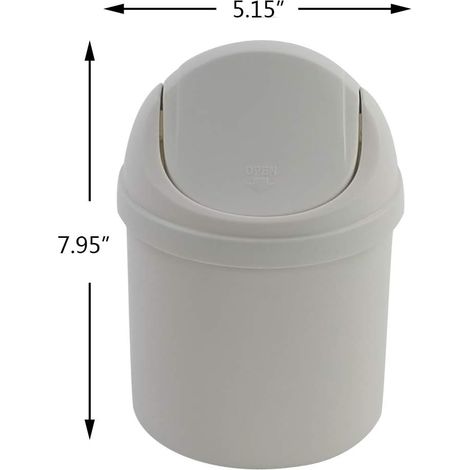 Papelera económica con tapa abatible, mini papelera de oficina, papelera de oficina creativa y moderna, mini cubo con tapa, papelera pequeña con tapa de plástico para salón o baño.