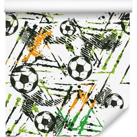 Papel pintado de pared con diseño de fútbol para salón y dormitorio, 50x1000 cm. (1/5)