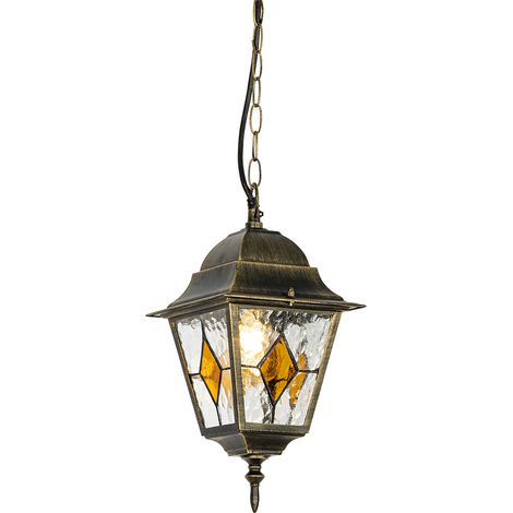 QAZQA Lampada a sospensione antigua - Classico - Alluminio,Vetro - Oro - Quadrato/Oblungo Max. 1 x Watt