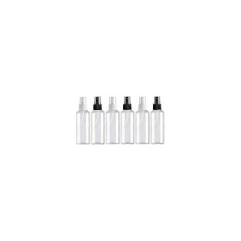 Frascos pulverizadores reutilizables de 100 ml – Paquete de 6 frascos de plástico transparente ligeros, ideales para viajes, para cosméticos. (1/5)