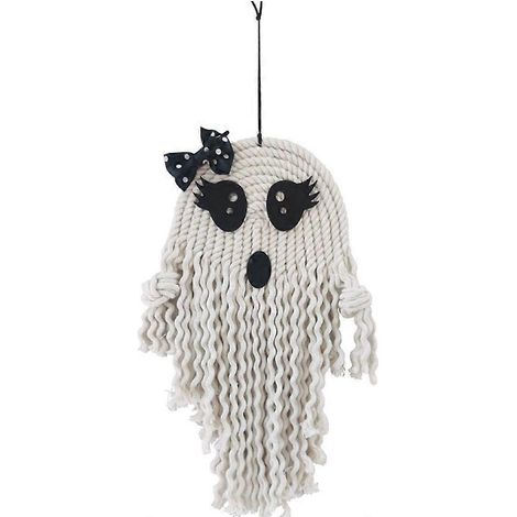 Halloween-Hängeanhänger mit Geist, handgewebter Geist mit langem Haar, Geisterornament