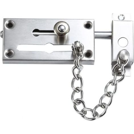 Chane de Porte, Anti-vol Porte Chanes à Verrouillage, Verrou de Sécurité Coulissant pour la Famille, Htel, Appartement, Cour (1/5)