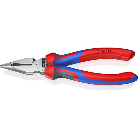 KNIPEX 08 22 185 Alicate universal en punta con mangos confort Negro atramentado 185 mm