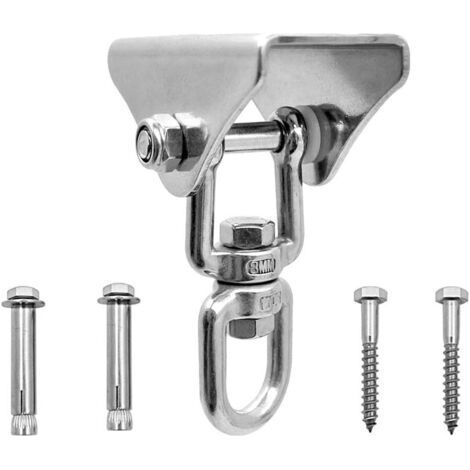 Hammock Hanging Kit, 304 Stainless Steel Hangers, 1000 lb Capacity, 360° Rotation, Hooks Included (1/4)