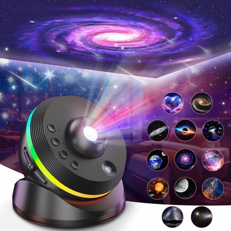 Projecteur Galaxy 4K HD 13 en 1 – Projecteur d'étoiles avec effet météore, rotation à 360° et 13 bobines de film (1/5)
