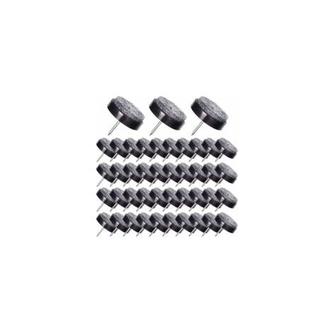 50 piezas de deslizadores para muebles, deslizadores de fieltro negro de 17 mm con caja de almacenamiento para muebles, sillas, taburetes y patas de mesa de madera (negro) - Crezuo