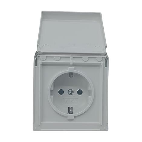 GIRA 445466 PRISE DE COURANT BLANC BRILLANT AVEC CLAPET IP44