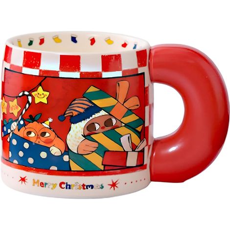Großer 590-ml-Keramikbecher für Kaffee, Tee, Suppe und heiße Schokolade, spülmaschinen- und mikrowellengeeignet (Schneemann) (1/4)